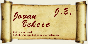 Jovan Bekčić vizit kartica